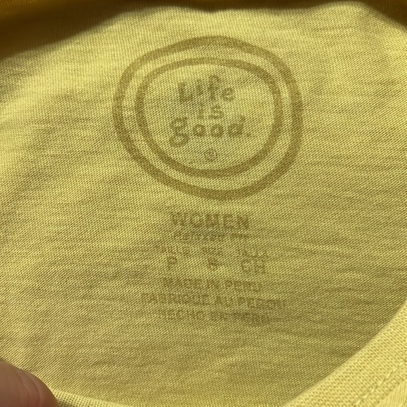 Life is Good Pale Yellow Long-Sleeve T Shirt S - Picture 4 of 6